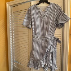 Vineyard Vines Blue and White Asymmetrical Dress